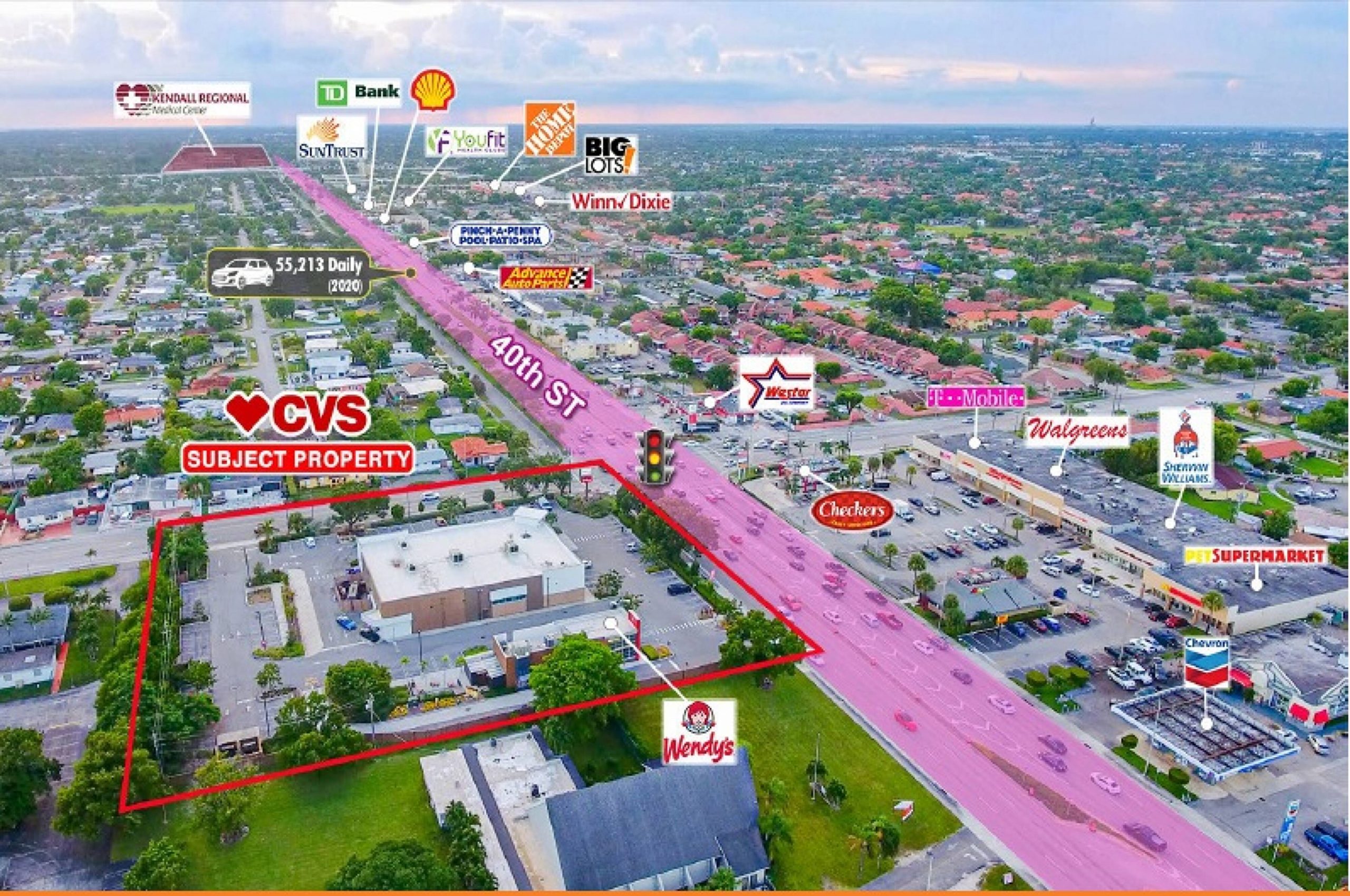CVS NNN Property for Sale Miami Aerial Photo