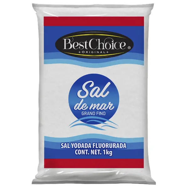Sal de Mar Grano Fino Best Choice Yodada Flourada 1 kg