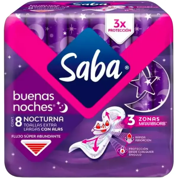 Toalla Saba Buenas Noches 8 pzas