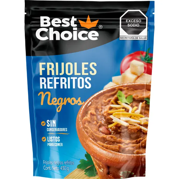 Frijoles Refritos Pouch Best Choice Negros 430 g