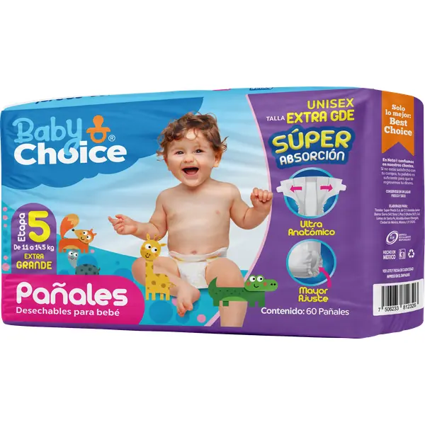 Pañal Baby Choice Et 5 60 pzas