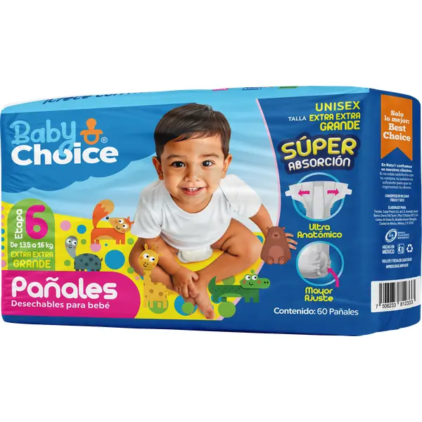 Pañal Baby Choice Et 6 60 pzas