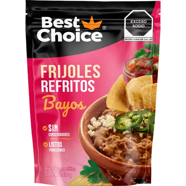 Frijoles Refritos Pouch Best Choice Bayos 430 g