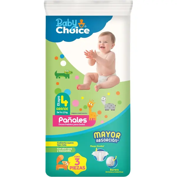 Pañal Baby Choice Et 4 3 pzas