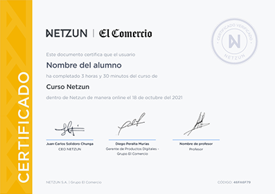Modelo de certificado de curso