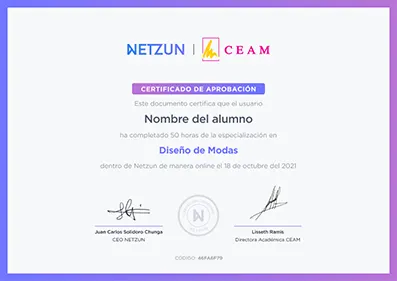 Modelo de certificado de nuestras especializaciones