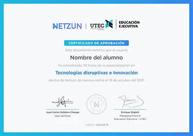 Modelo de certificado de nuestras especializaciones