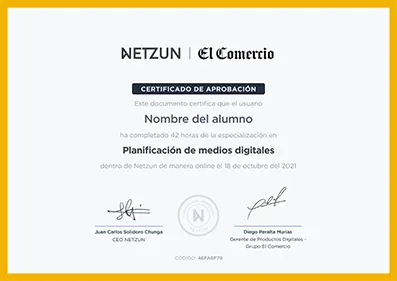 Modelo de certificado de nuestras especializaciones