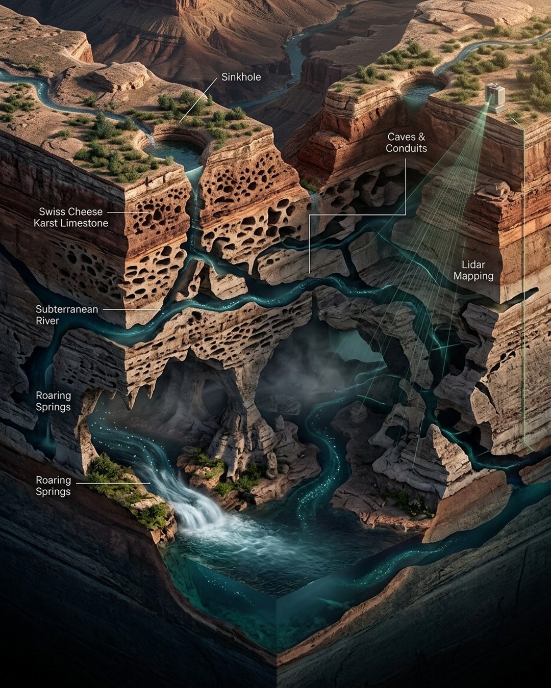 Understanding Grand Canyon's 'Swiss Cheese' Rocks and Underground Water ...