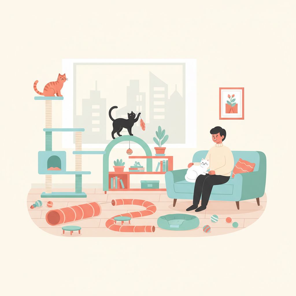 Indoor cat enrichment: making a city flat interesting