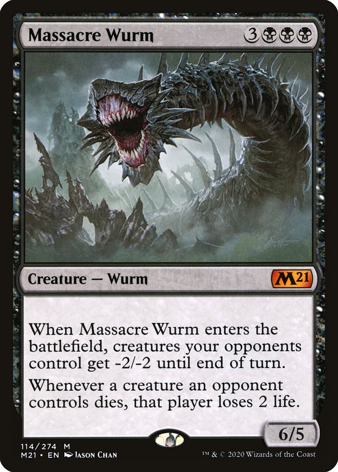 wurm massacre card magic gathering core mtg cards sets besieged mirrodin values history