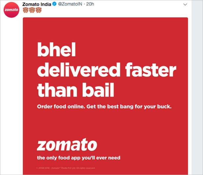 Zomato takes a jibe at Salman Khan’s bail plea in new ad - Exchange4media