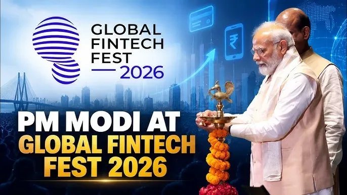 Prime Minister Narendra Modi addressing the Global Fintech Fest 2026 in Mumbai