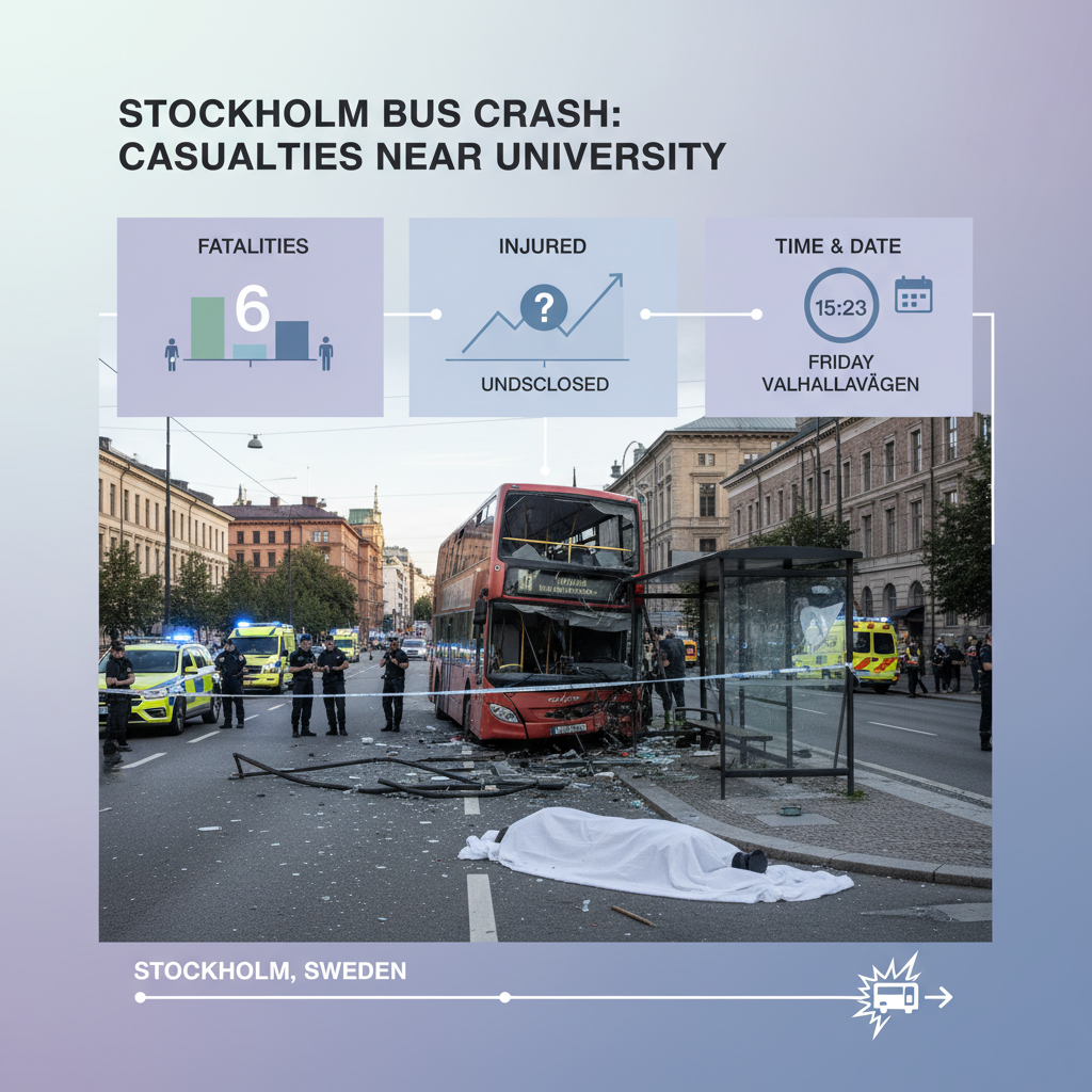 Stockholm bus hits stop kills six near university