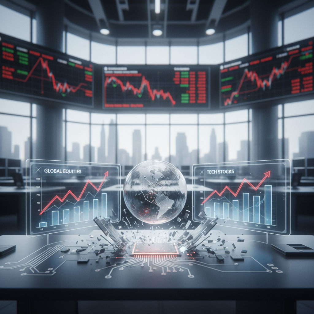 Global stocks fall as tech shares slide