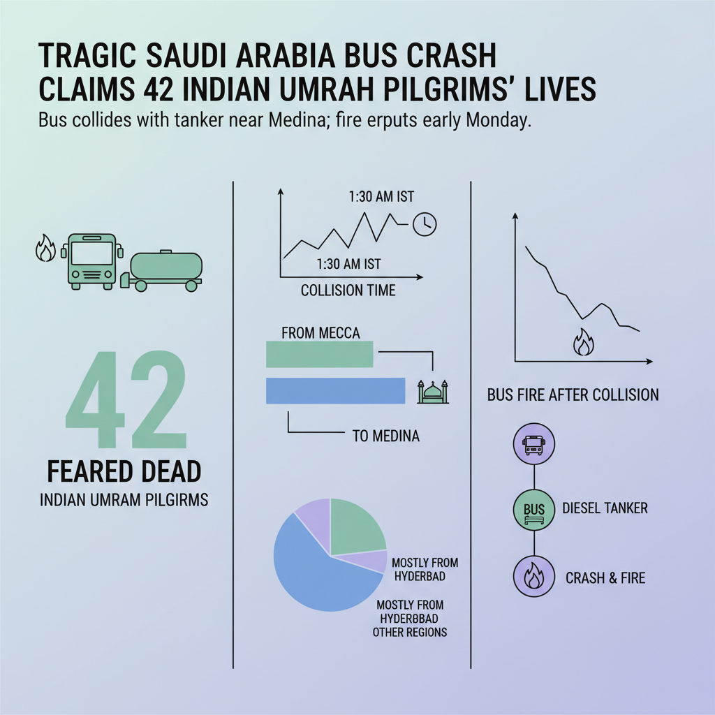 Tragic Saudi Arabia Bus Crash Claims 42 Indian Umrah Pilgrims' Lives
