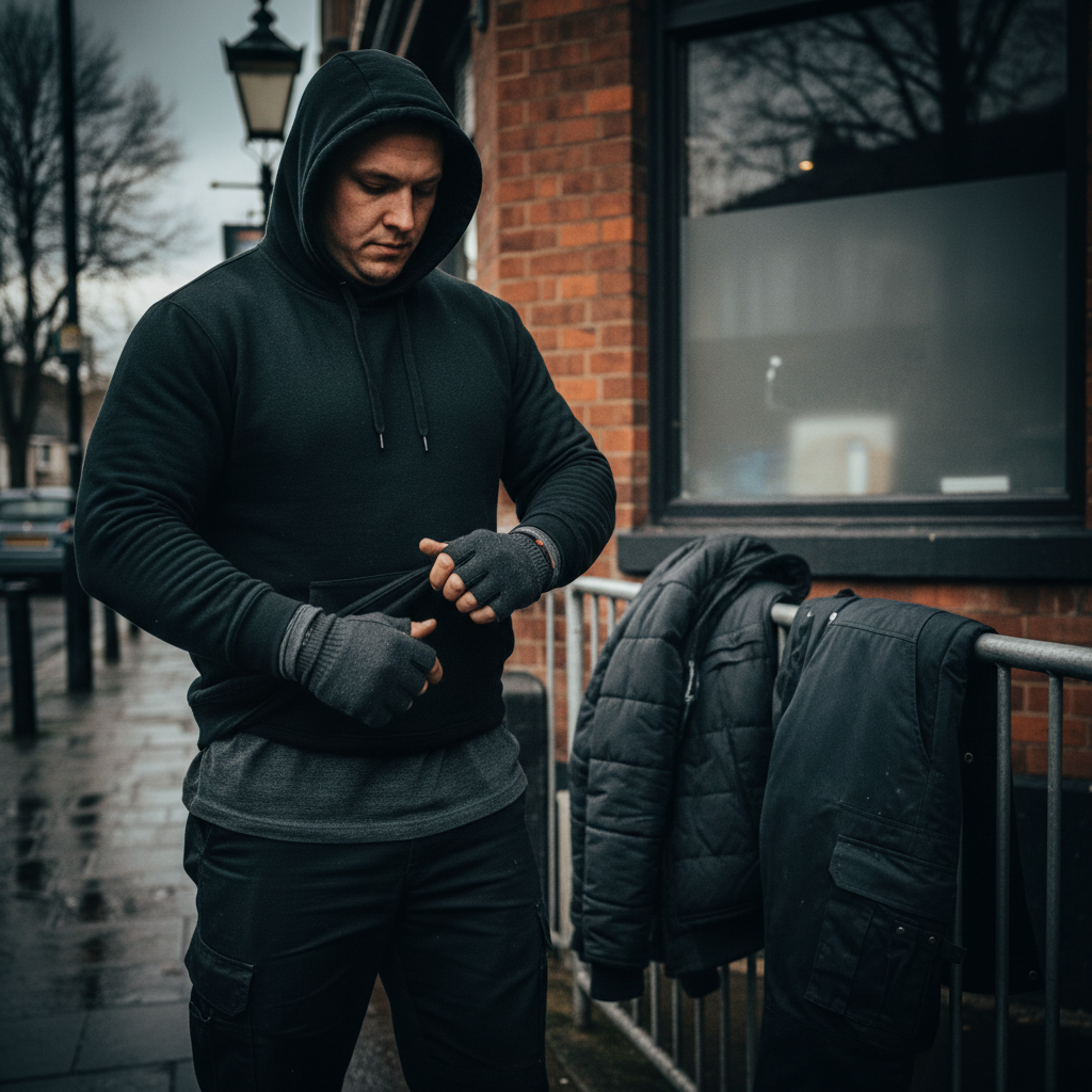 Security worker advises layering up for UK winter