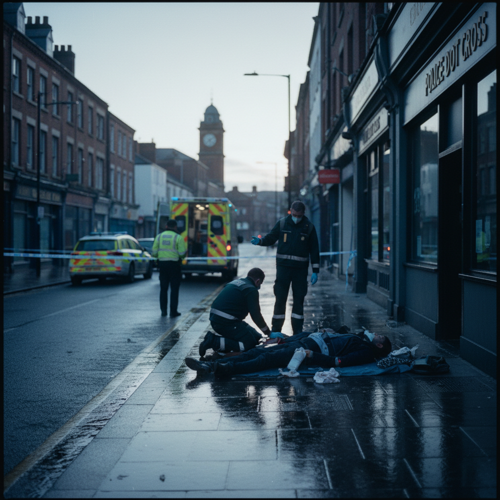 Altrincham attack leaves two men seriously injured.