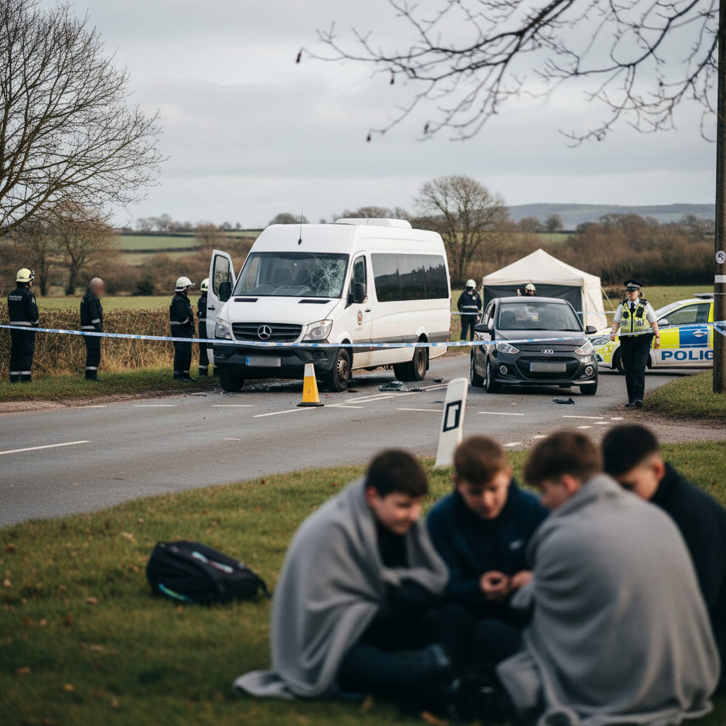 Teenager Dies in Minibus Crash Near North Yorkshire School as Woman Arrested
