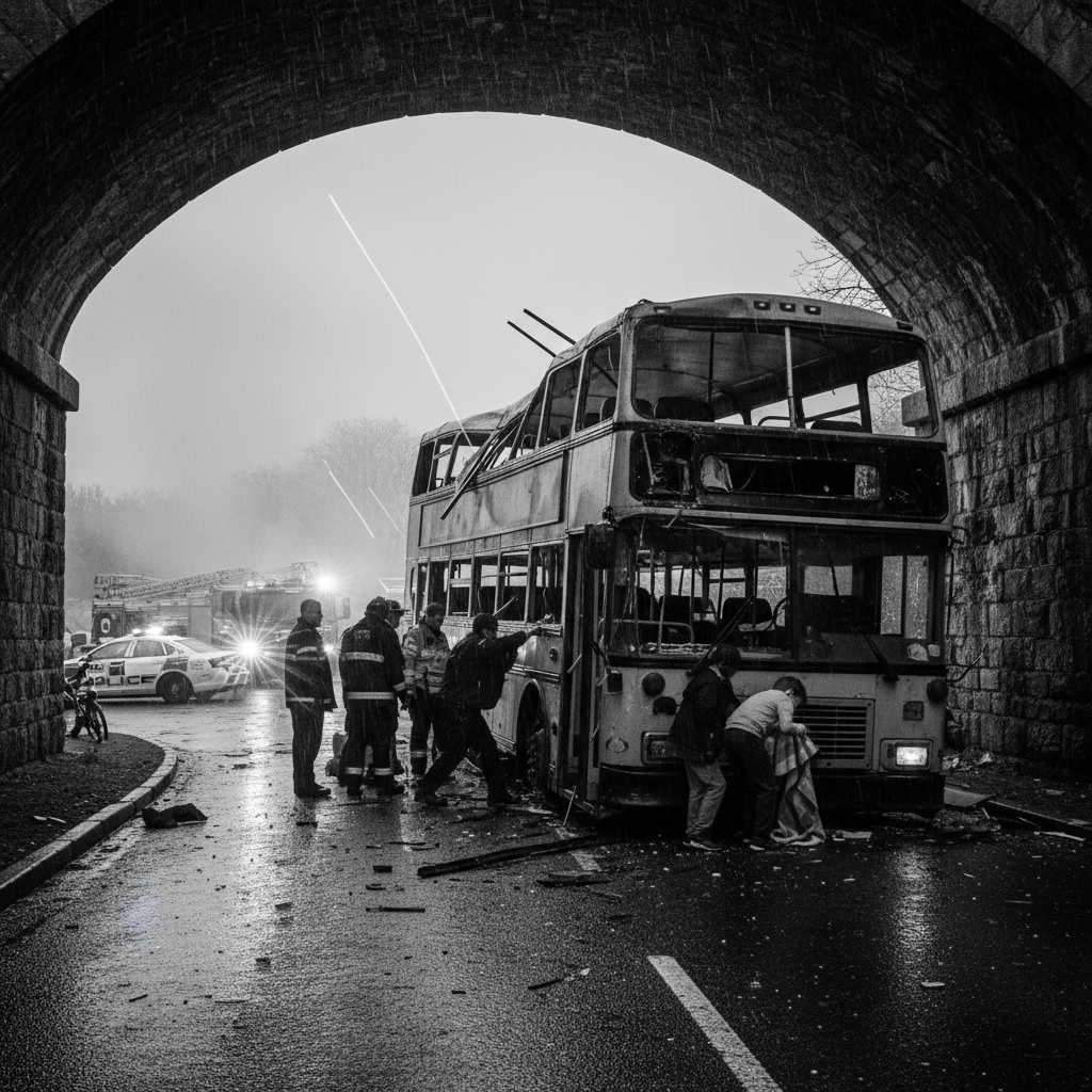 Multiple Children Injured as School Bus Roof Torn Off in Lancashire Bridge Crash