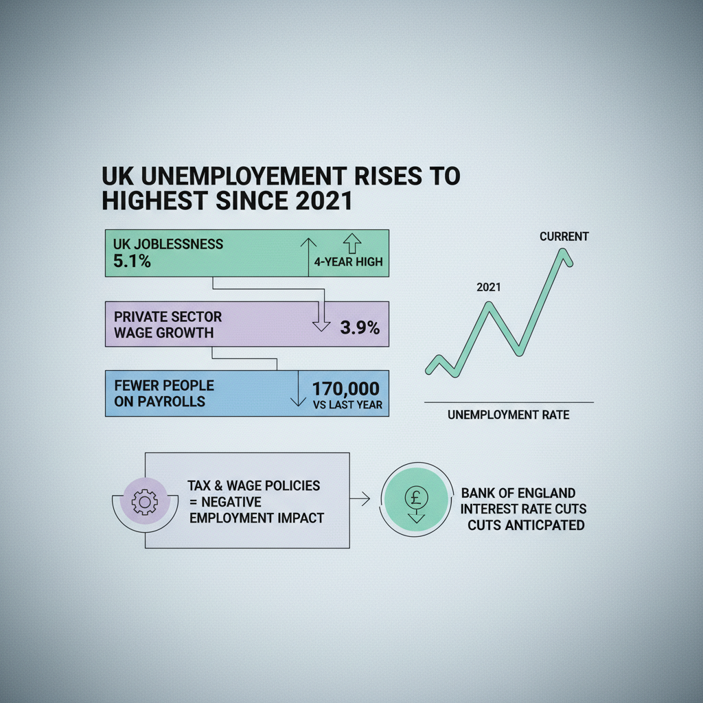 UK unemployment rises to highest since 2021