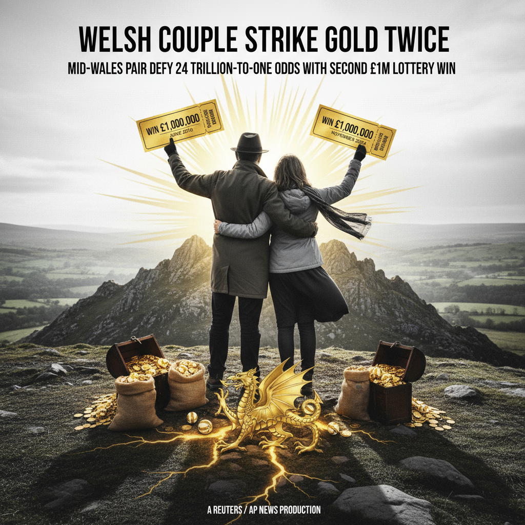 Welsh Couple Strike Gold Twice: Mid-Wales Pair Defy 24 Trillion-to-One Odds with Second £1M Lottery Win