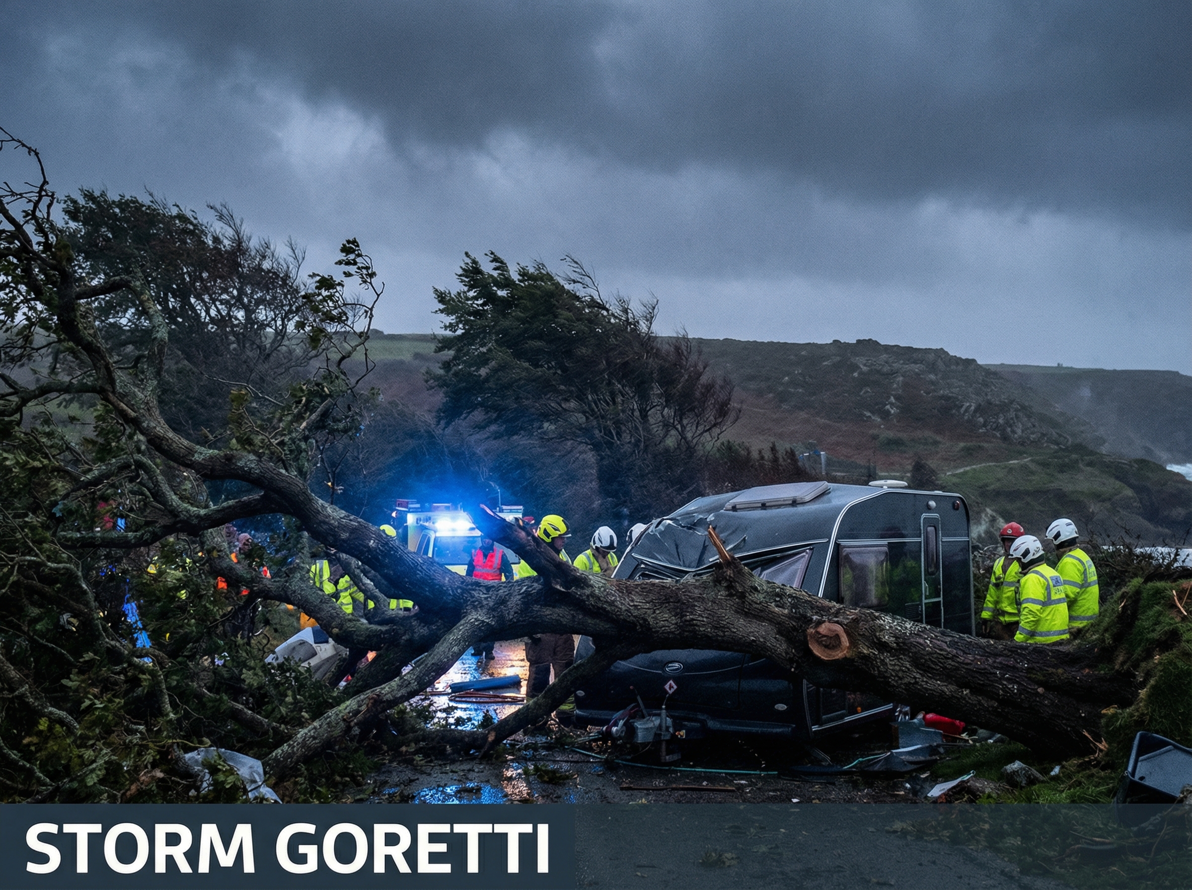 Man Dies in Cornwall as Storm Goretti Topples Tree