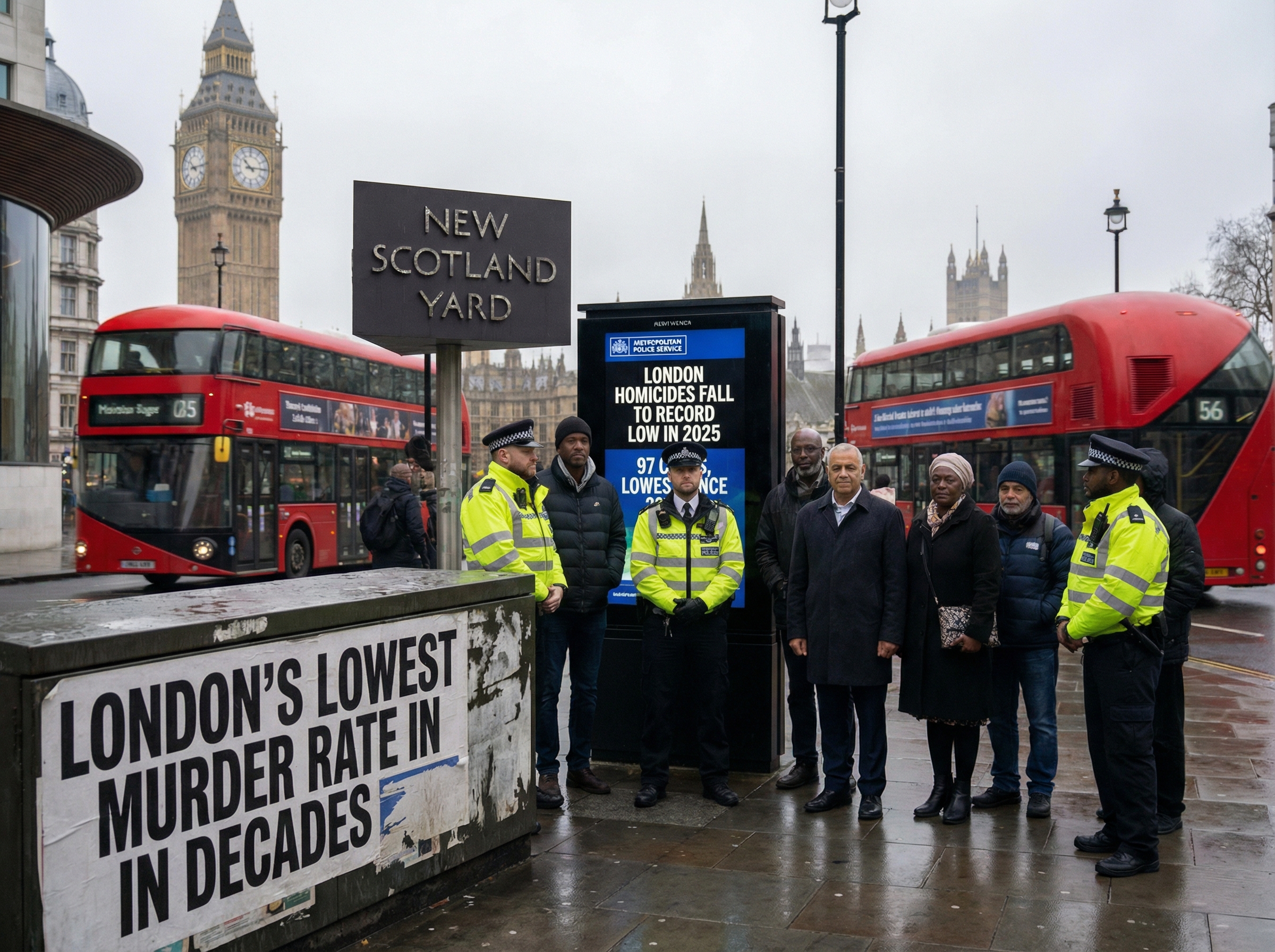 London homicides fall to record low in 2025