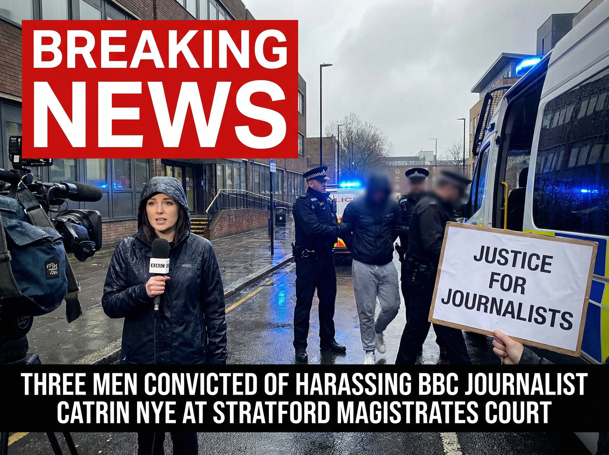 Three men convicted of harassing BBC journalist over documentary