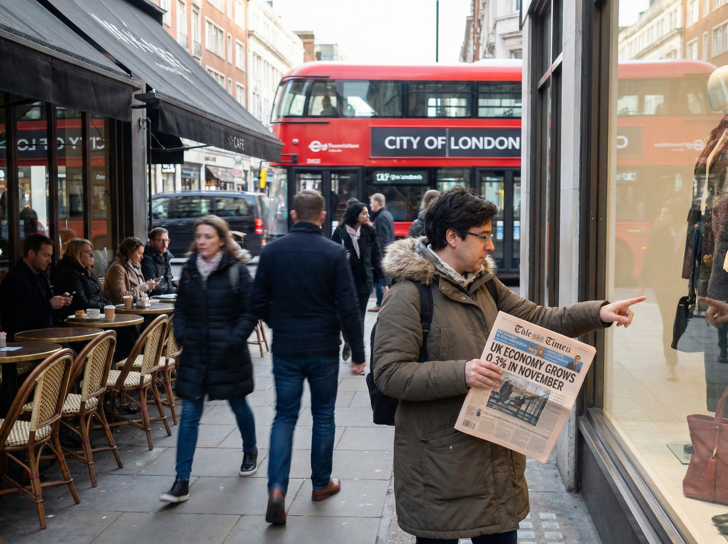 UK Economy Grows 0.3% in November as Services Lead Recovery