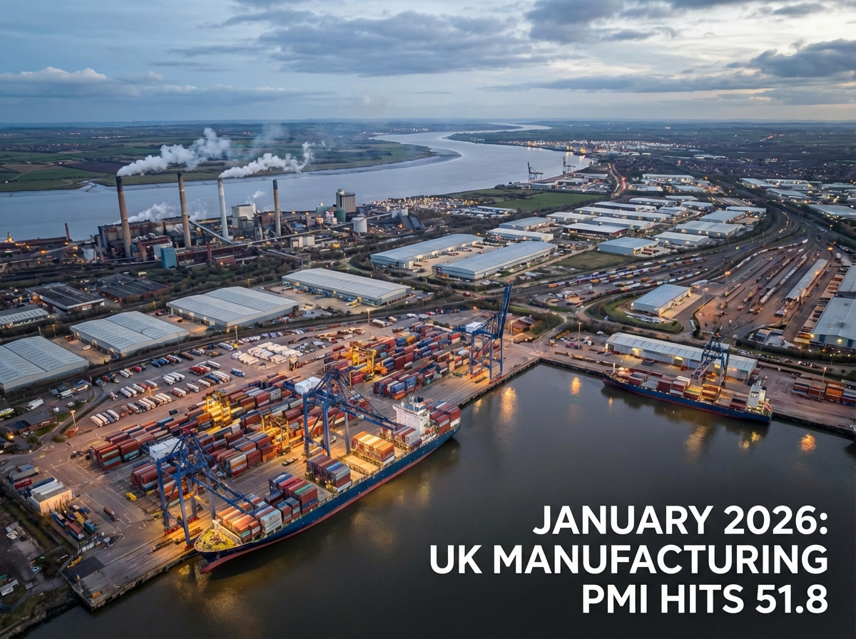 UK manufacturing PMI hits 51.8 as exports rise after four years