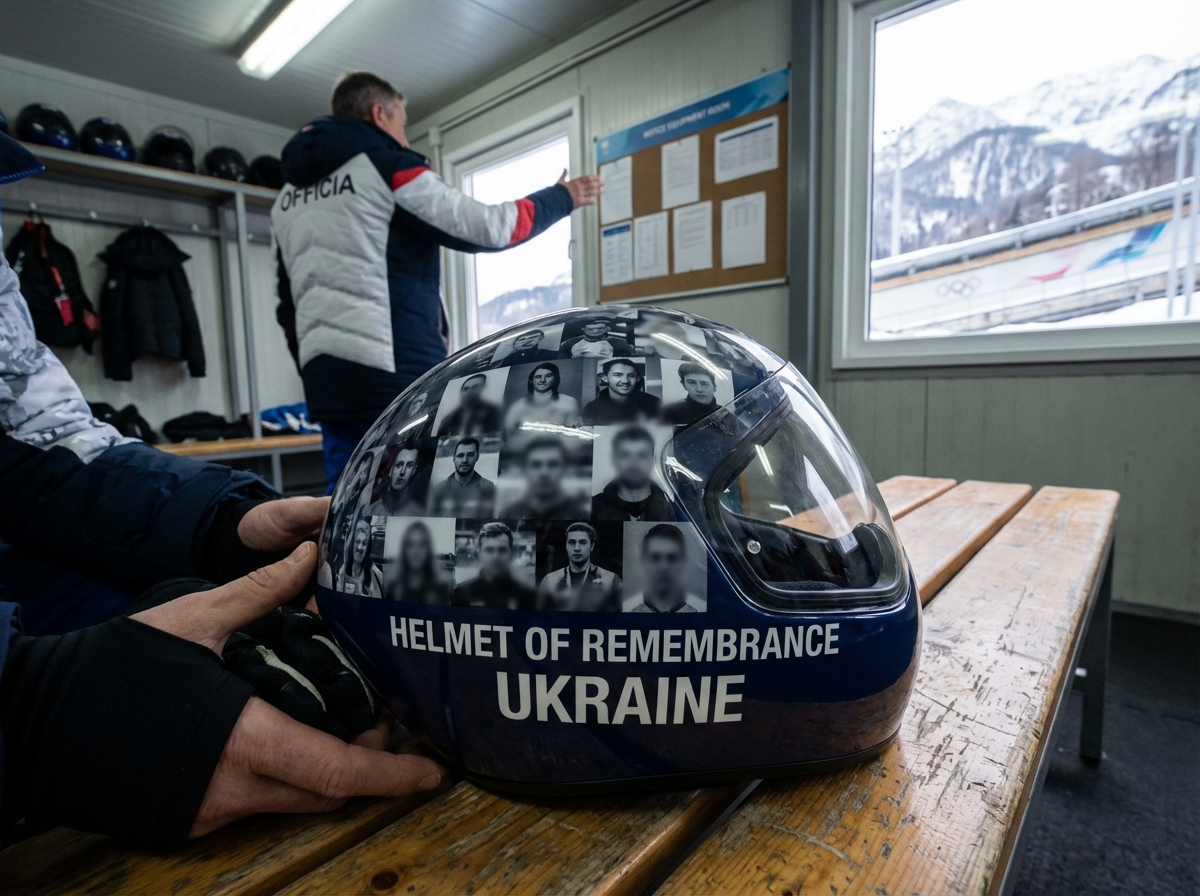 Ukrainian slider banned for helmet showing 20 killed athletes