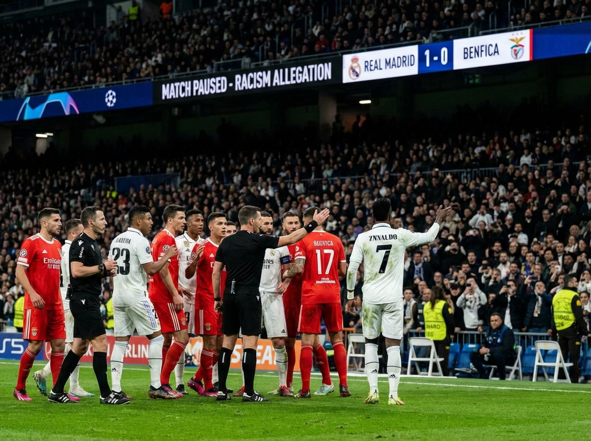 Real Madrid Edge Benfica 1-0 in Tense Clash Halted Over Racism Allegation