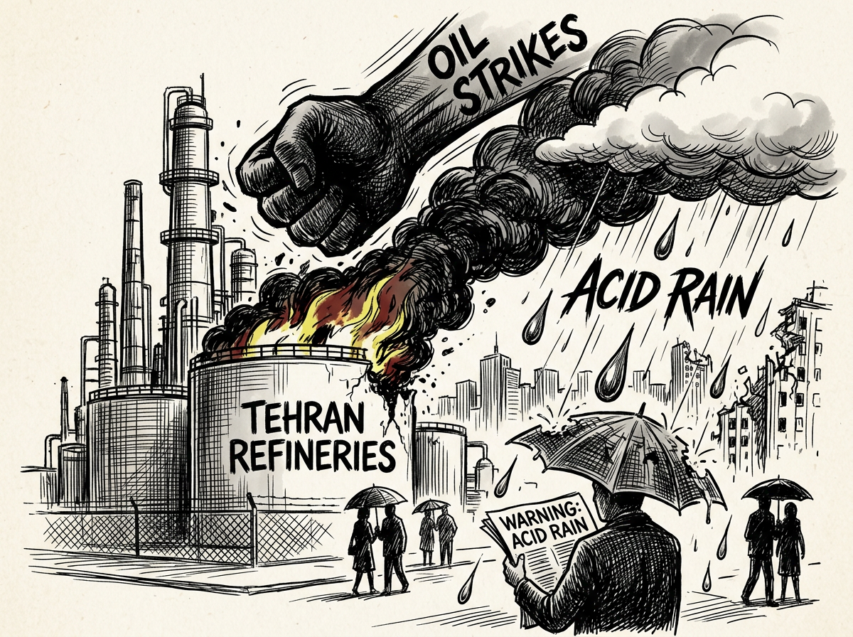 Tehran residents warned of acid rain after oil strikes