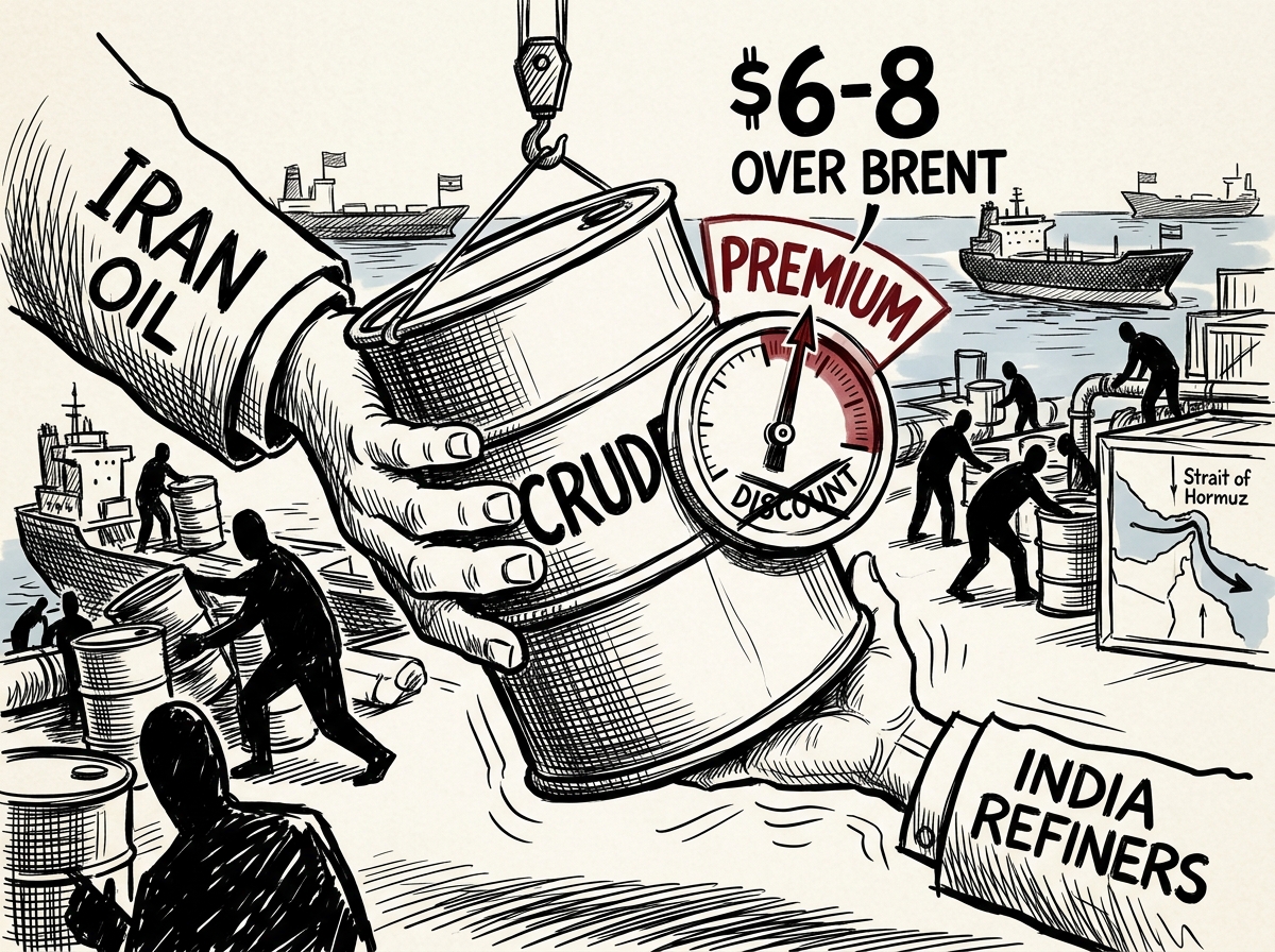 Iran offers India crude at $6-8 premium over Brent.