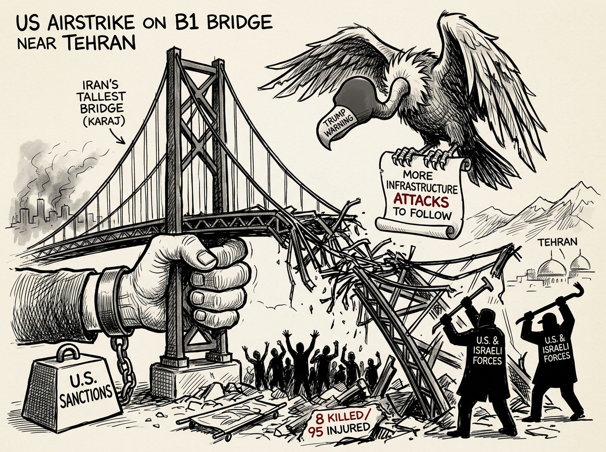 US airstrike destroys Iran's tallest bridge near Tehran