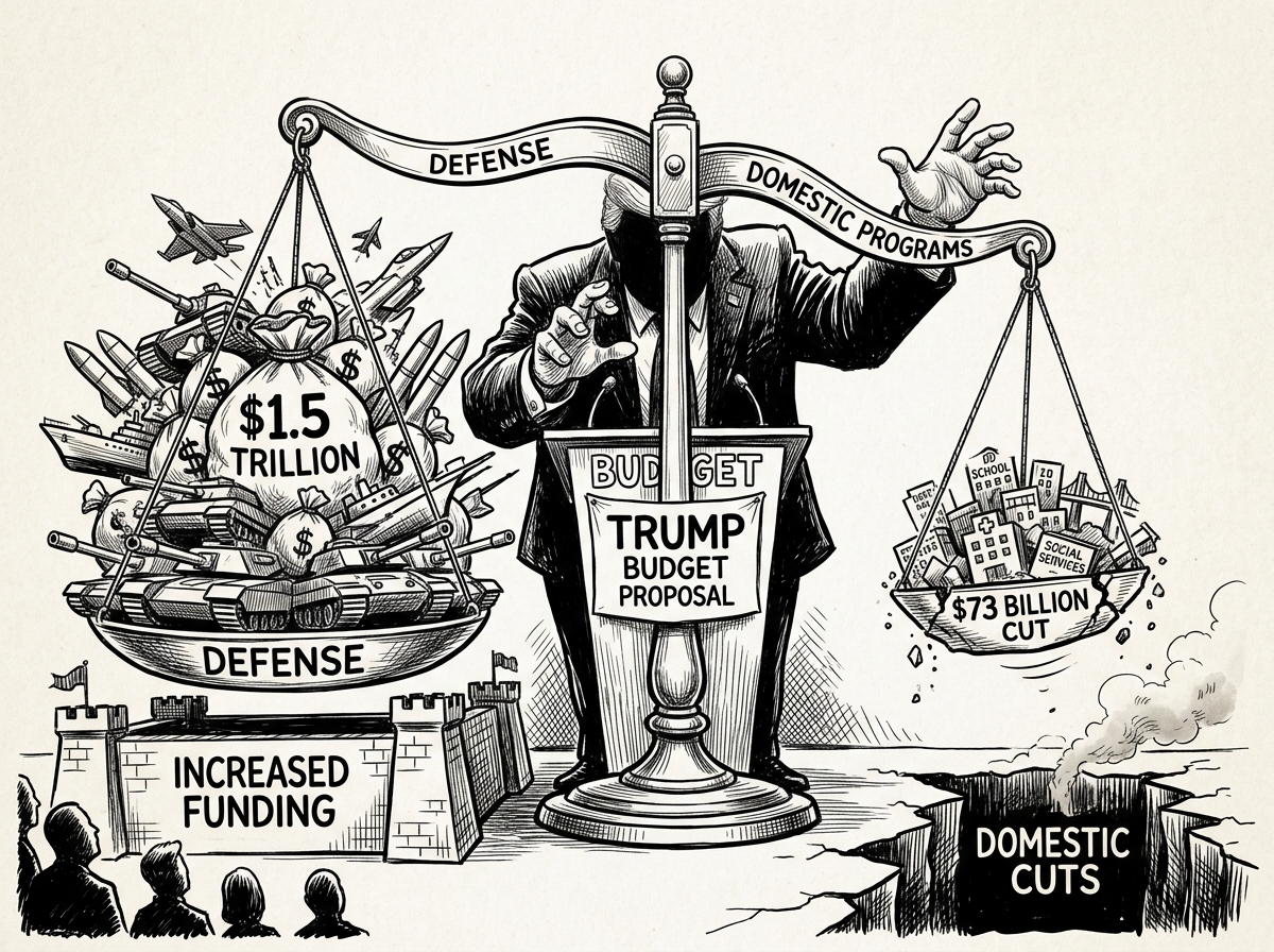 Trump proposes record $1.5 trillion defense, cuts $73 billion domestic.