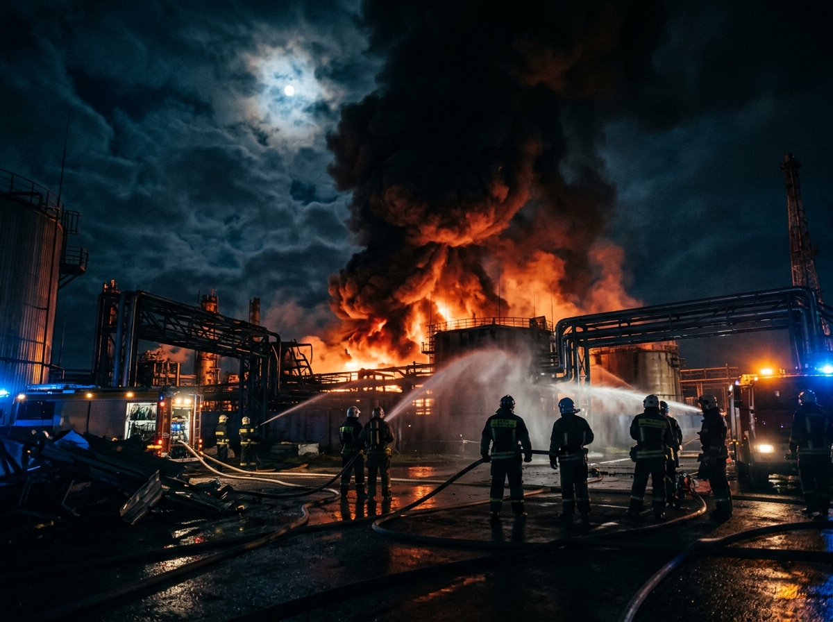 Ukraine drones hit Russian oil sites as fires burn