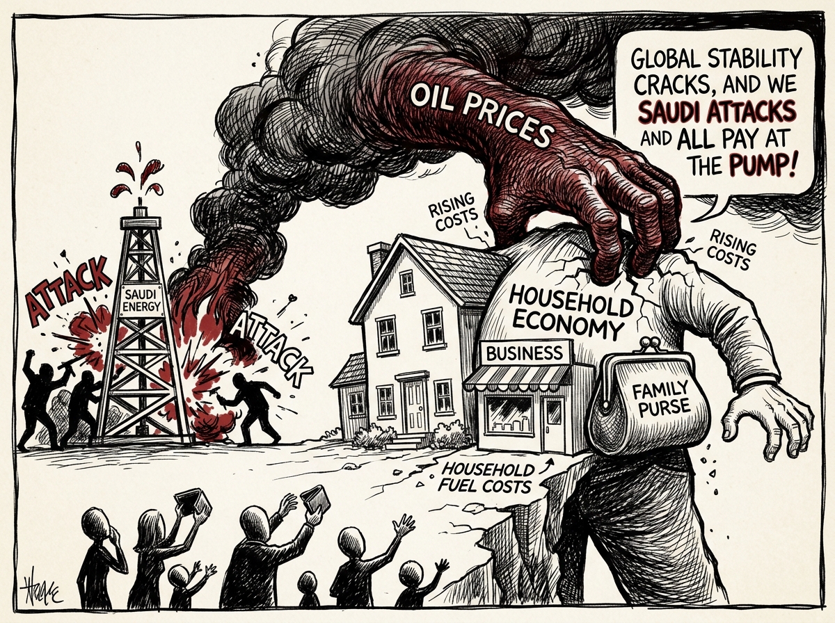 Saudi attacks push oil prices, threatening household fuel costs