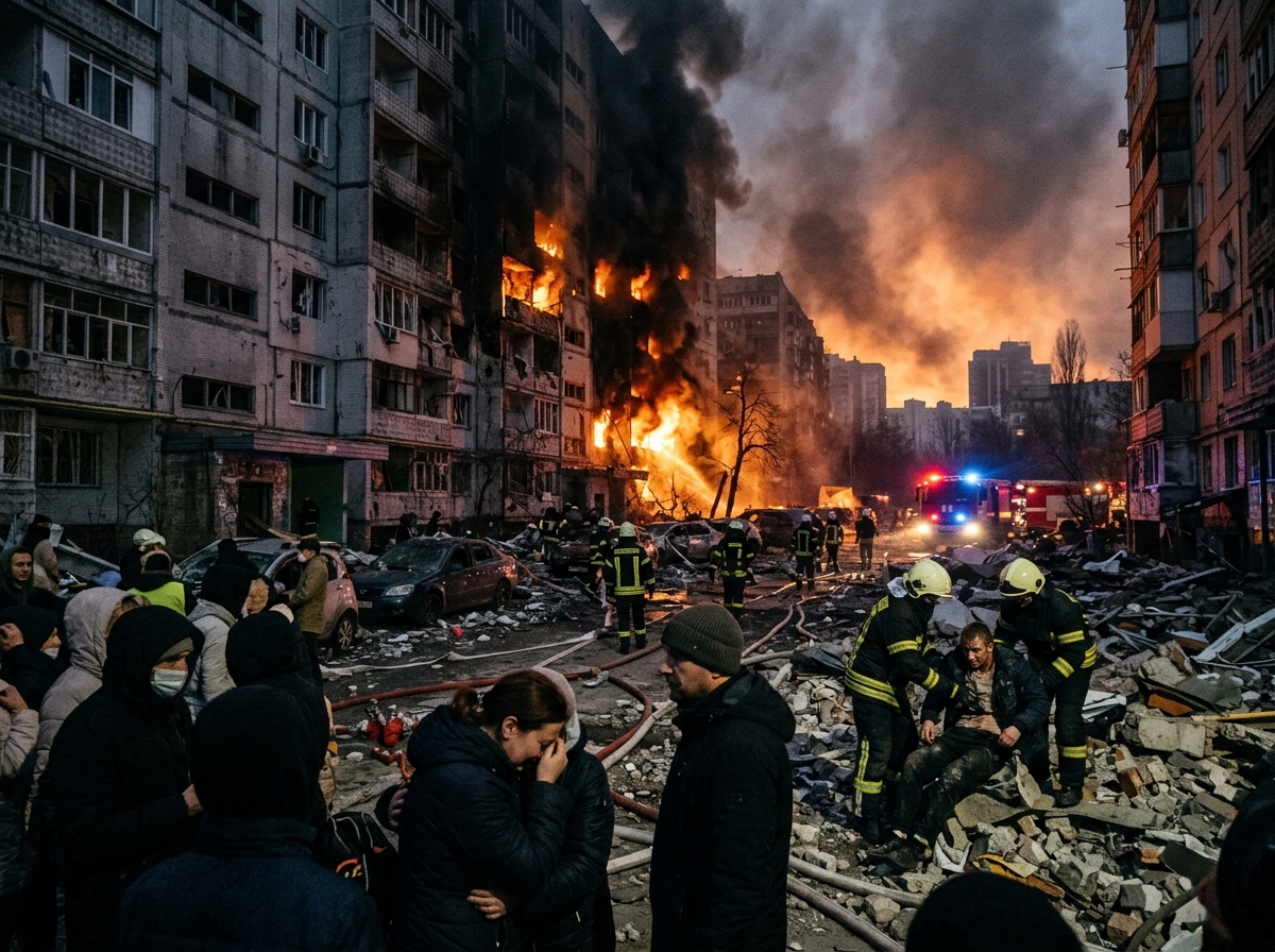 Russia missiles hit Kyiv causing fires and injuries