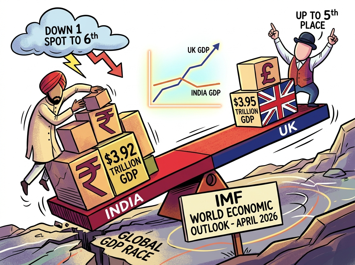 India drops to 6th in world GDP rankings as UK moves ahead
