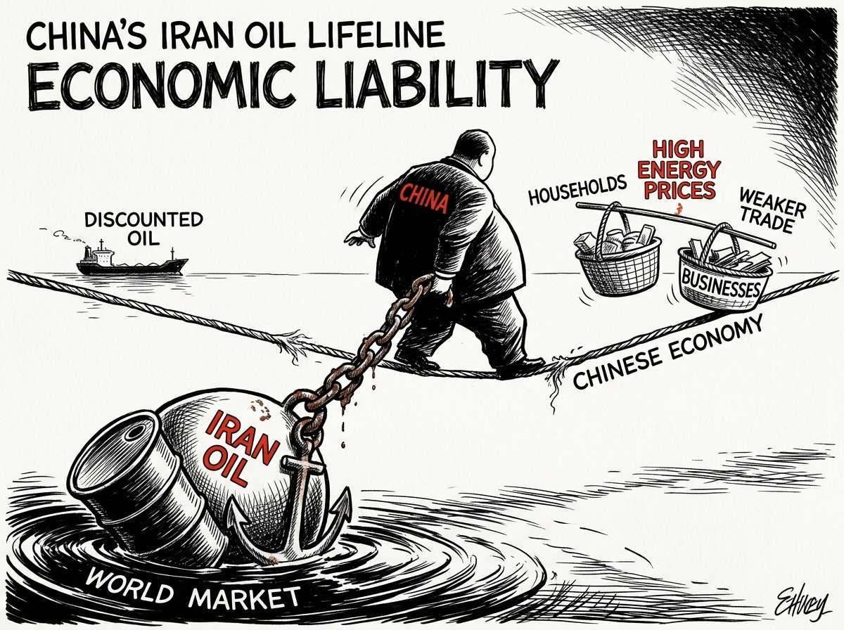 China's Iran oil lifeline now an economic liability
