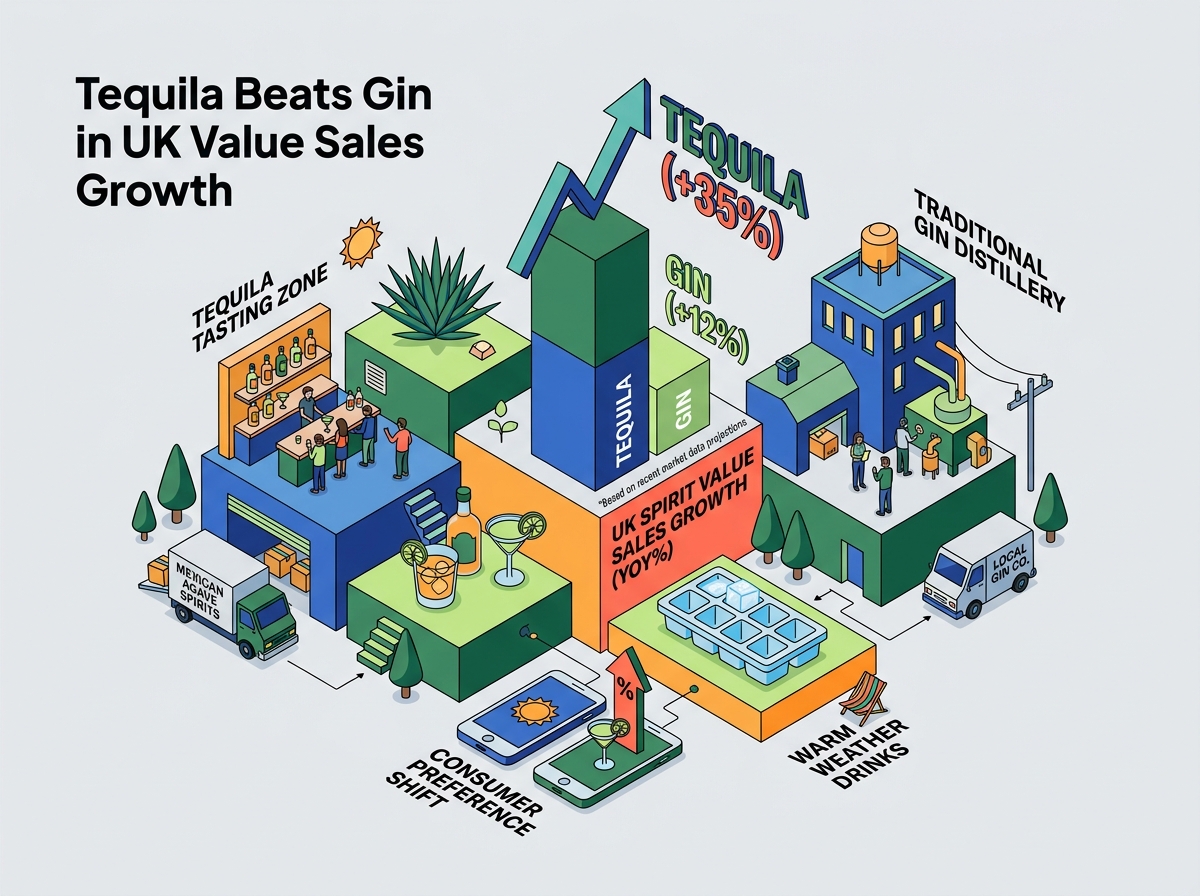 Tequila Beats Gin in UK Value Sales Growth