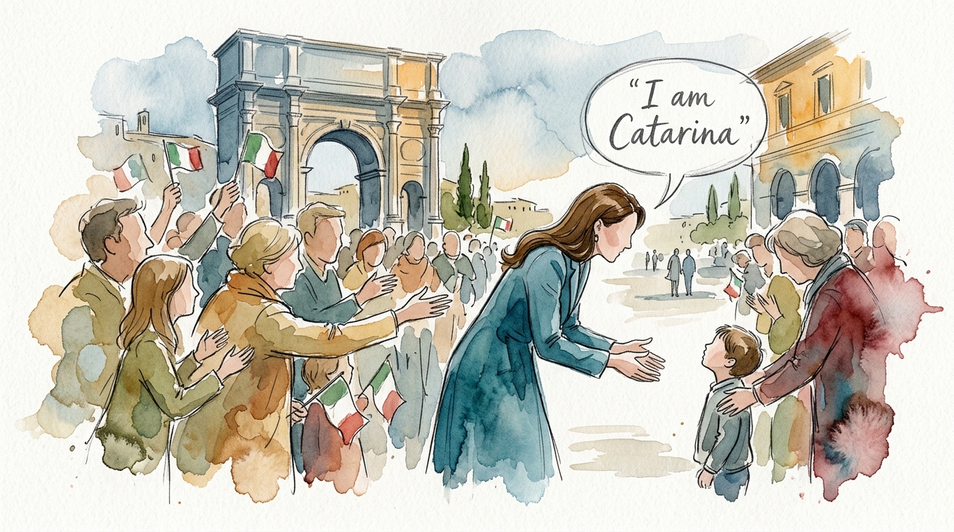 Princess Kate says "I am Catarina" in Italy