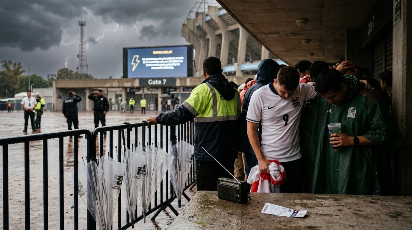 England v Mexico delayed by storms in Mexico City