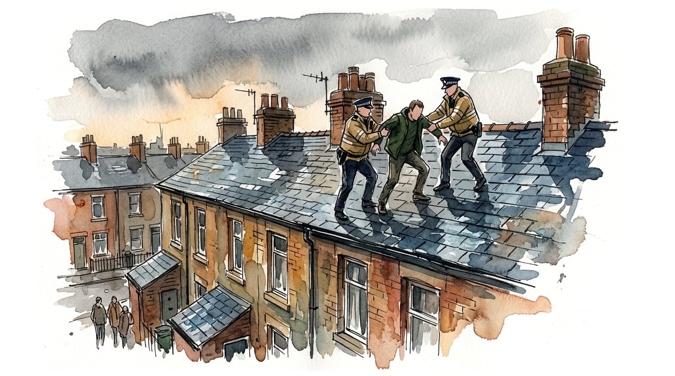 Wanted man arrested on Salford roof after two-day stand-off
