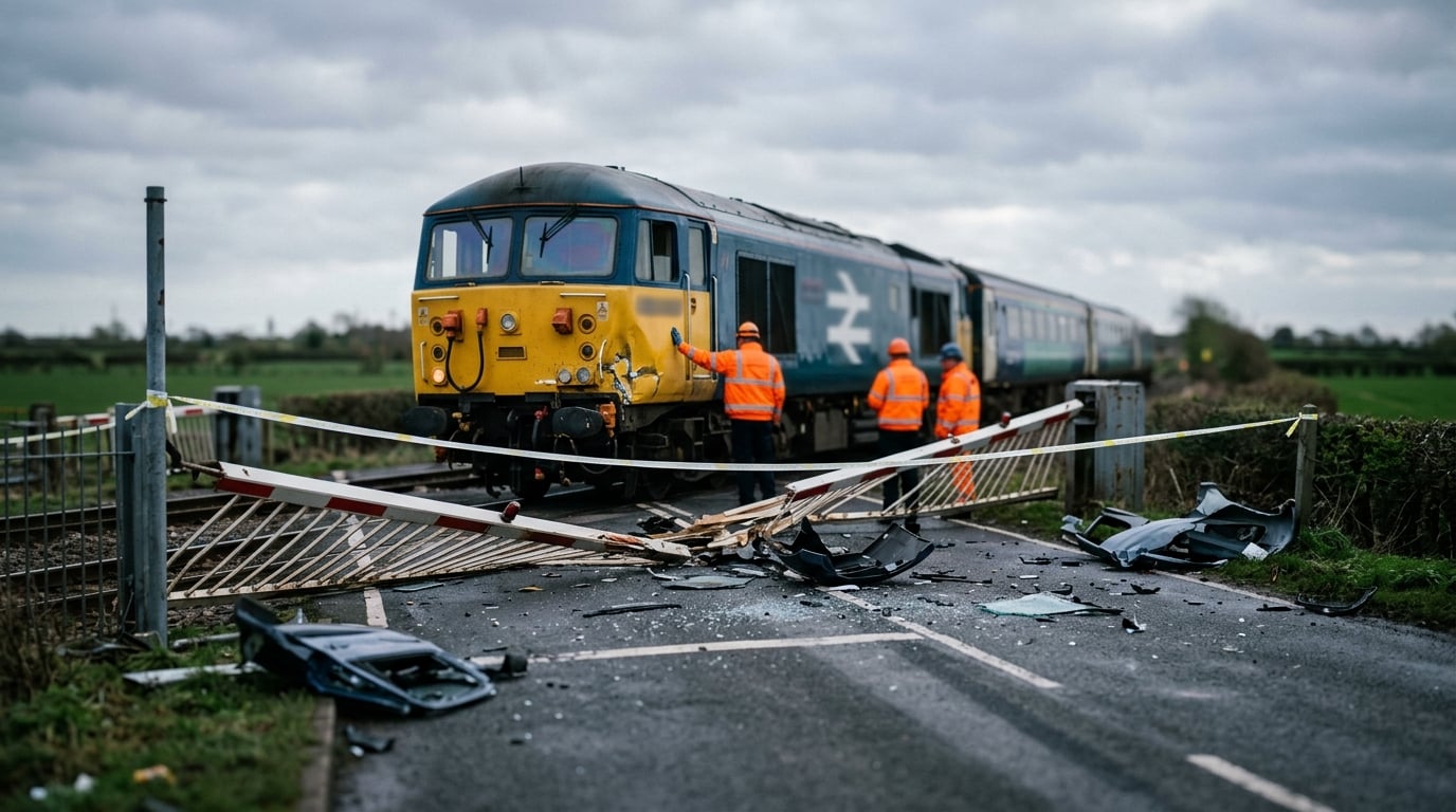 Man dies after van struck by train in Burscough