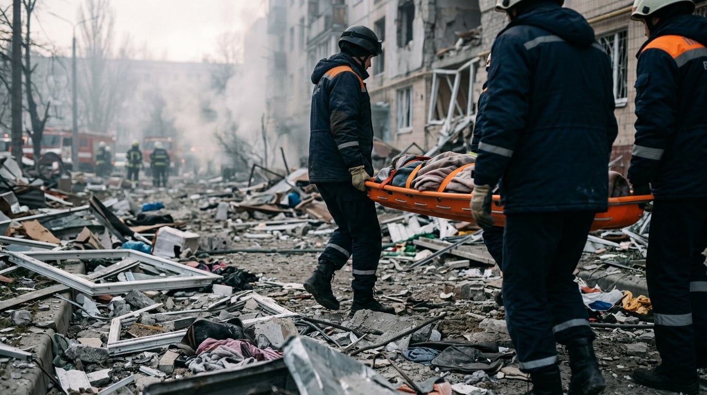 Russian drone strike near Kyiv kills 37, damages care home