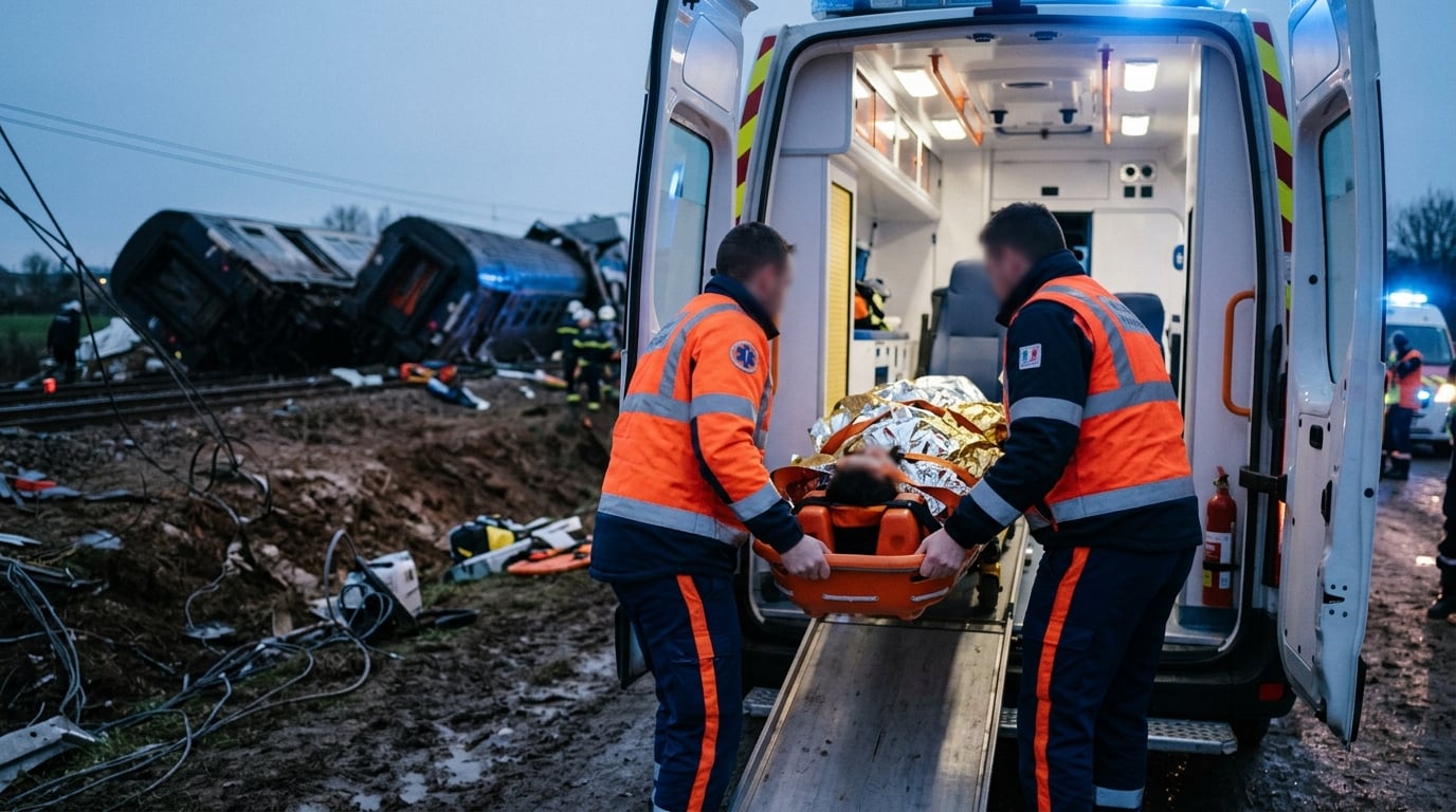 French train derails near Rouen, injuring at least 44 people