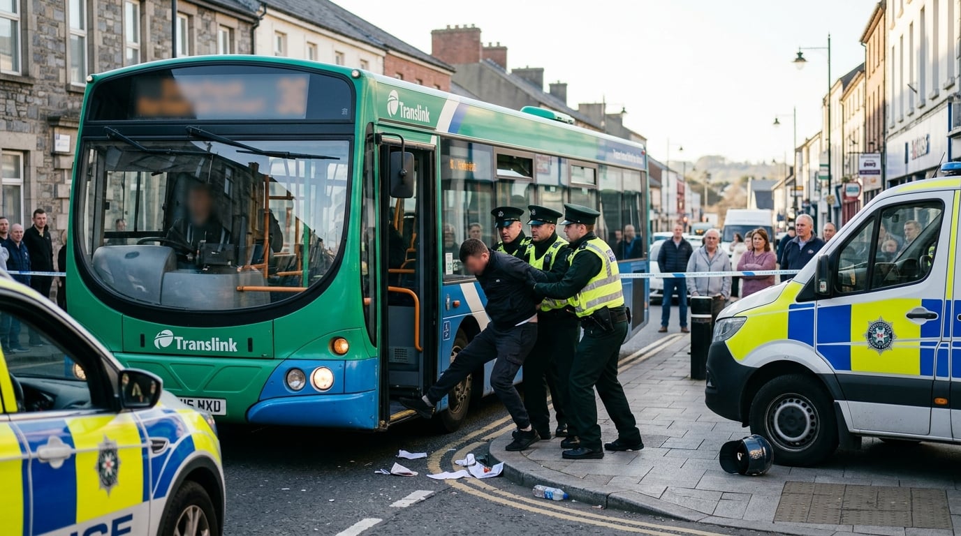Man arrested after bus hijacked and chased for 20 miles